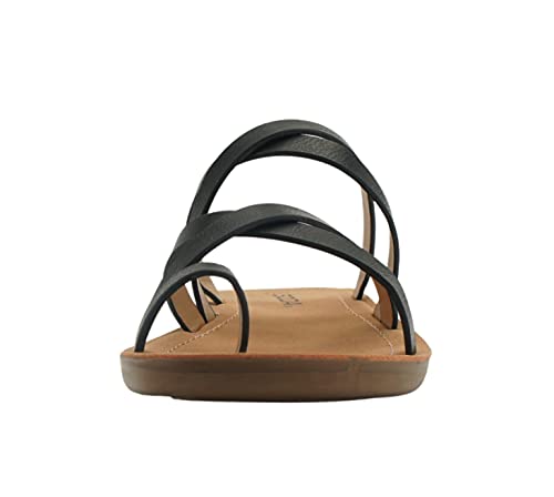 Soda ISABEL ~Women Fashion Comfortable Slip On Flat Cross bands Toe Ring Fashion Sandals